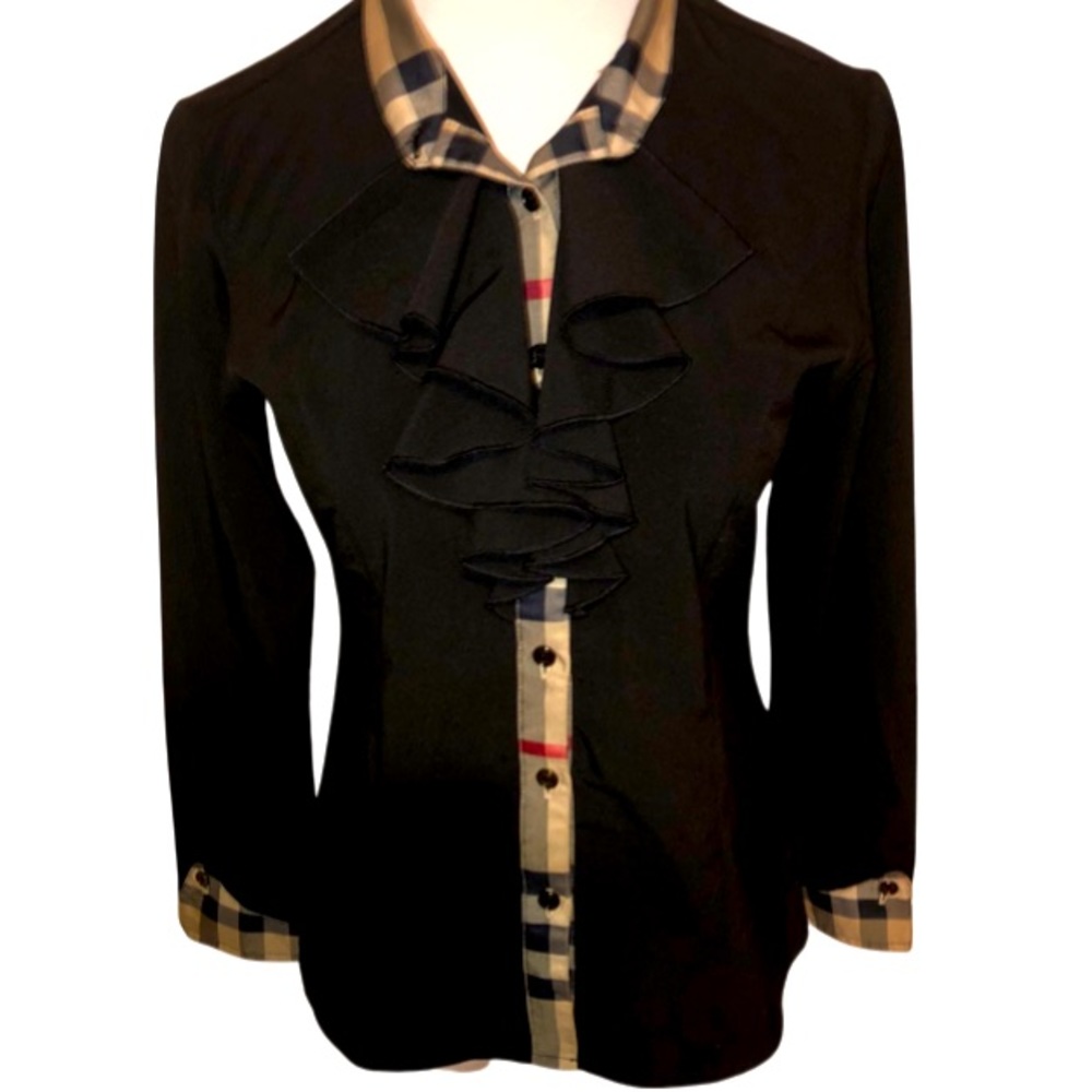 Beautiful long sleeve Ruffle Burberry blouse